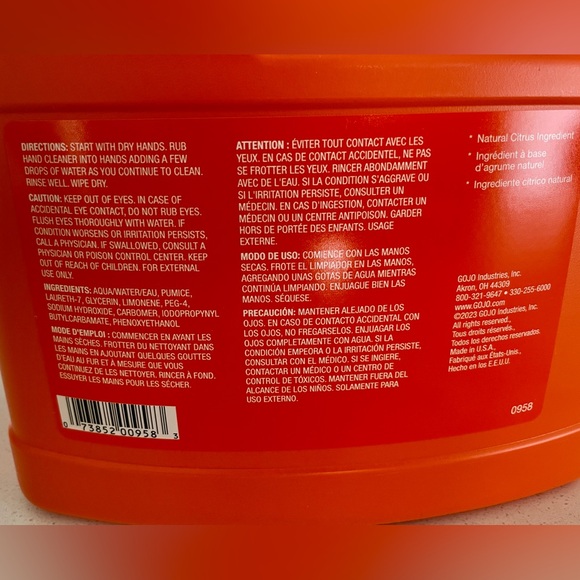 Gojo Natural Orange Pumice Hand Cleaner - Picture 2 of 2